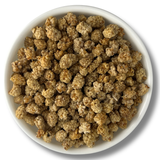 Dried White Mulberries in a bowl